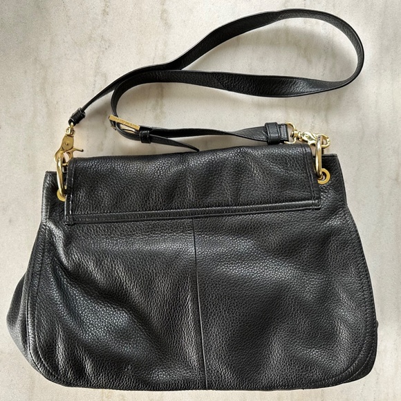 Tory Burch Black Pebble Leather Crossbody Messenger Bag - Large - Picture 3 of 16